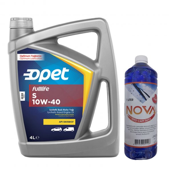Opet Fulllife S 10W-40 Sentetik Motor Yağı 4 L + 1 LT Oto Cam Suyu ürün görseli