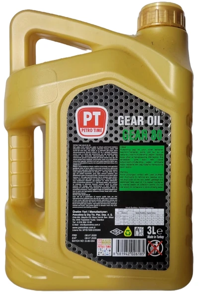Petro Time 80 No Diferensiyel ve Şanzıman Dişli Yağı 3 Litre - 2