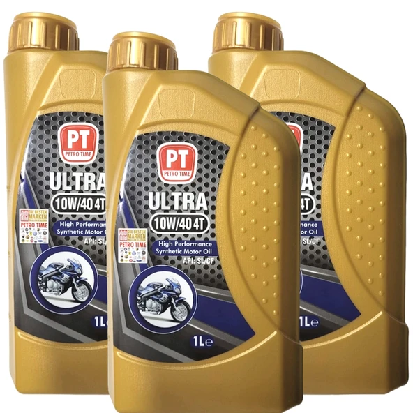 Petro Time Racing 10W-40 4T (4 Zamanlı) Motosiklet Yağı 3 x 1 Litre