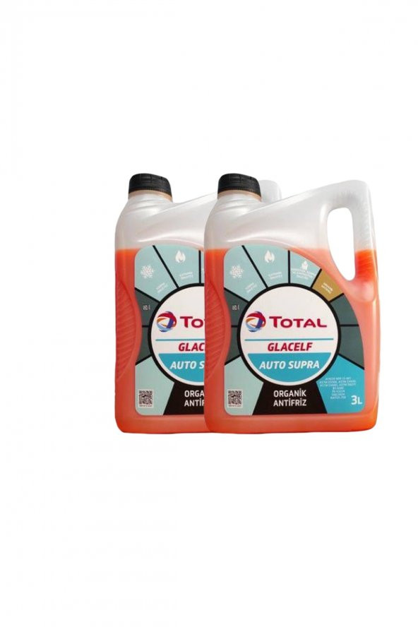 Total Glacelf Auto Supra Konsantre Antifriz Kırmızı 3 Litre (2 Adet)