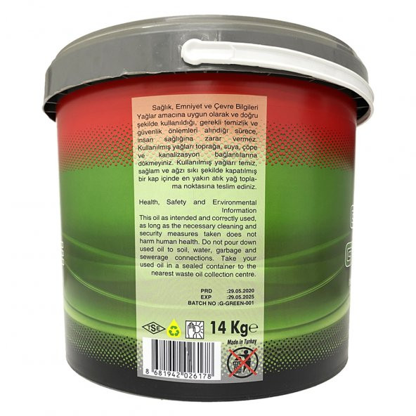 Petro Tıme Kauçuklu Yeşil Gres 14 Kg Plastik Kova Gres -Suya Karşı Dayanıklıdır - 2