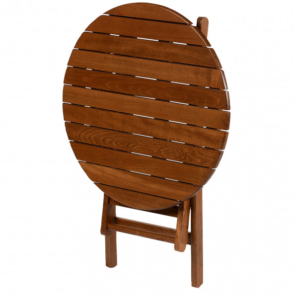 Acrapol Ahşap Bahçe Takımı: 90lık Masa + 4 Sandalye Katlanır Set