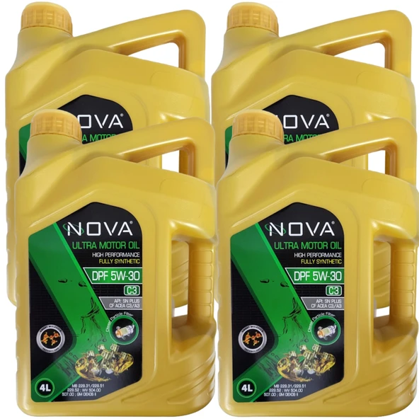 Nova DPF C3 5W-30 4 Litre Tam Sentetik Motor Yağı  (4 Adet)