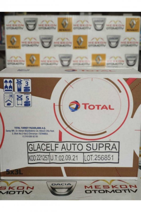 Total Glacelf Auto Supra Konsantre Antifriz Kırmızı 3 Litre (5 Adet) - 3