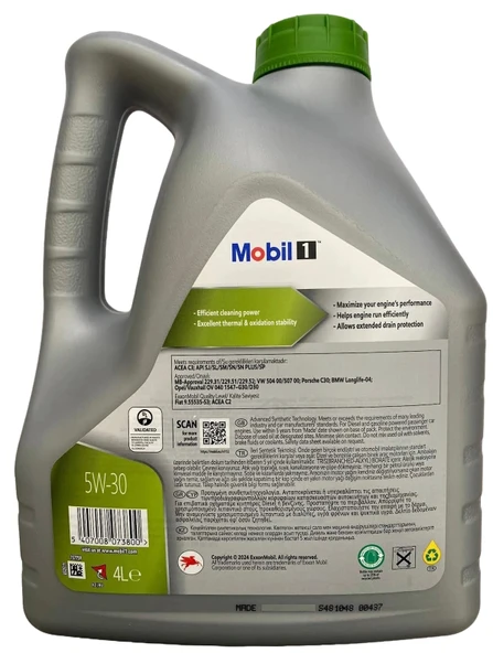 Mobil 1 ESP 5W-30 Tam Sentetik Motor Yağı 4 L + Y. Antifriz 1,5 L - Resim 2