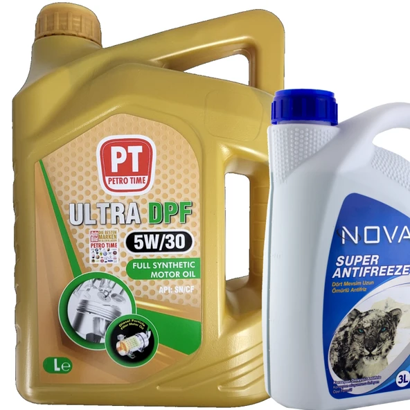 Petro Time Ultra Dpf 5W-30 Tam Sentetik Motor Yağı 4 Litre + Y. Antifriz 3 L
