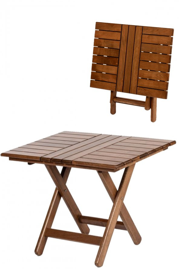 Atina Bahçe Balkon Sehpası 50x70 -  Katlanır Ahşap Portatif Sehpa