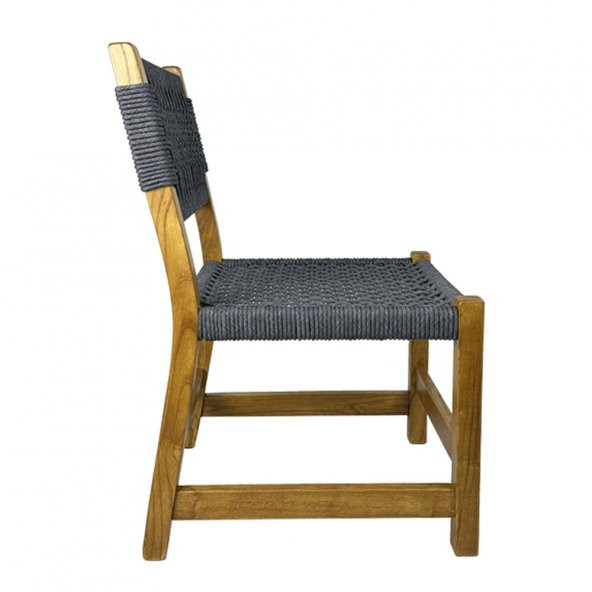Gökçeada Ahşap Bahçe Takımı: Kare Masa + 2 Sandalye Set, Masif Kestane - 3