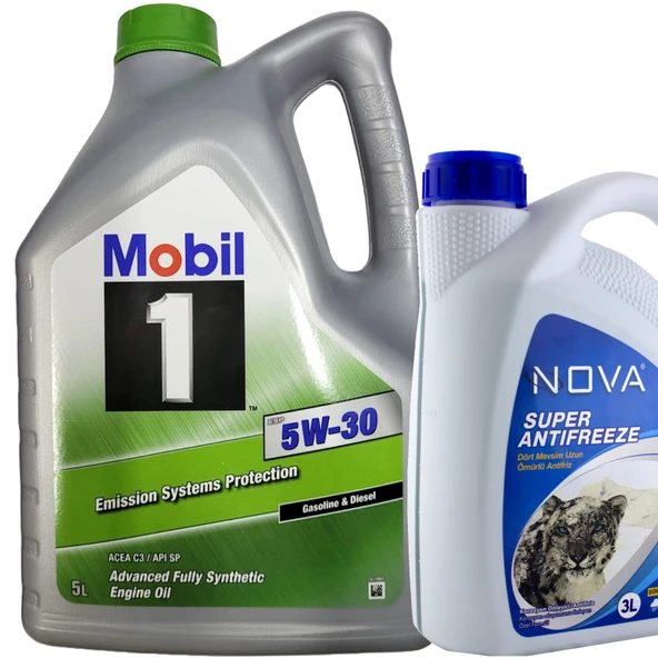 Mobil 1 ESP 5W-30 Tam Sentetik Motor Yağı 5 Litre + Y. Antifriz 3 L