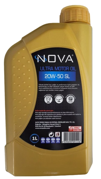 Nova 20W-50 1 Litre Motor Yağı Benzin, Lpg, Dizel Uyumlu - 2