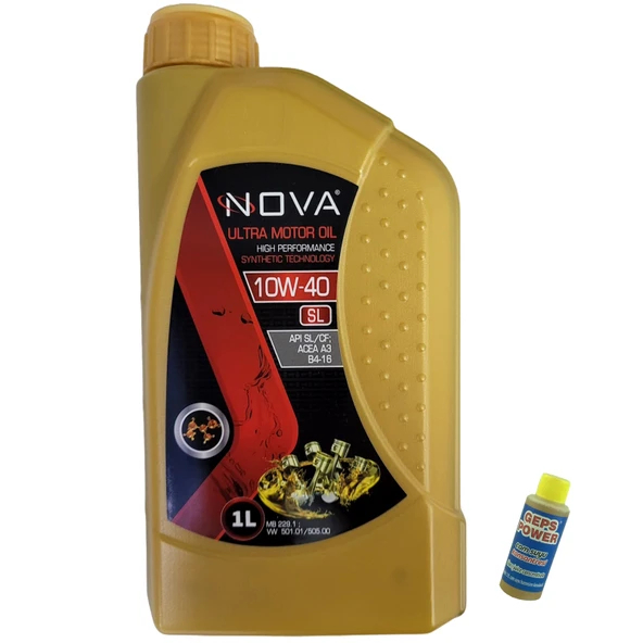 Nova 10W-40 Motor Yağı  1 Litre  + Cam Sabunu 80 ML