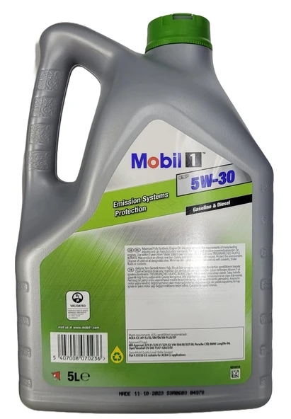 Mobil 1 ESP 5W-30 Tam Sentetik Motor Yağı 5 Litre + Cam Sabunu 80 ML - Resim 2