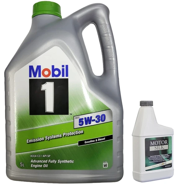 Mobil 1 ESP 5W-30 Tam Sentetik Motor Yağı 5 Litre +Motor Silk Bor Katkı