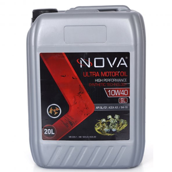 Nova 10W-40 Sentetik Motor Yağı 20 Litre - ACEA A3-B4 - 2