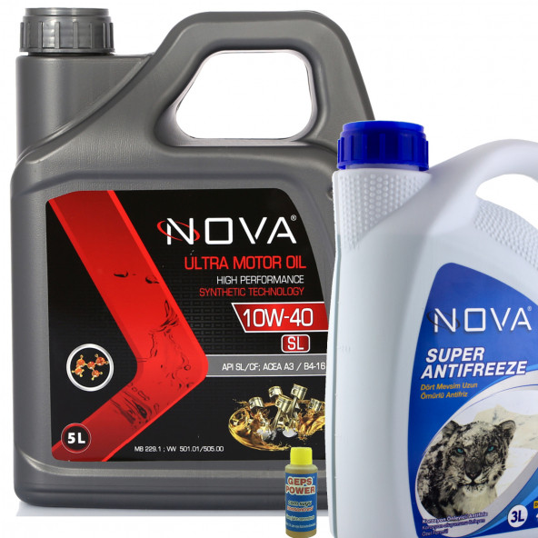 Nova 10W-40 5 Litre Motor Yağı Benzin, Lpg, Dizel +3Lt Antifriz