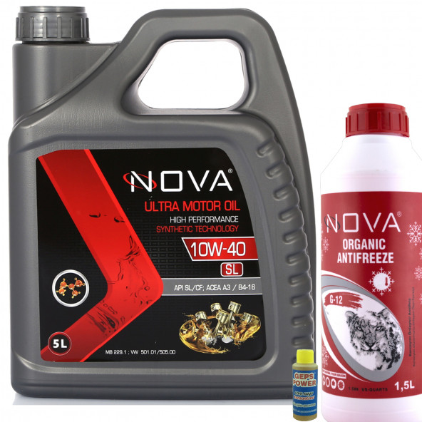 Nova 10W-40 5 Litre Motor Yağı Benzin, Lpg, Dizel +1.5Lt Antifriz