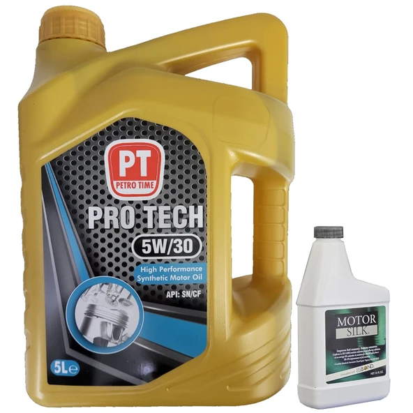 Petro Time 5W-30 Sentetik Motor Yağı 5 Litre + Motor Silk Bor Katkı