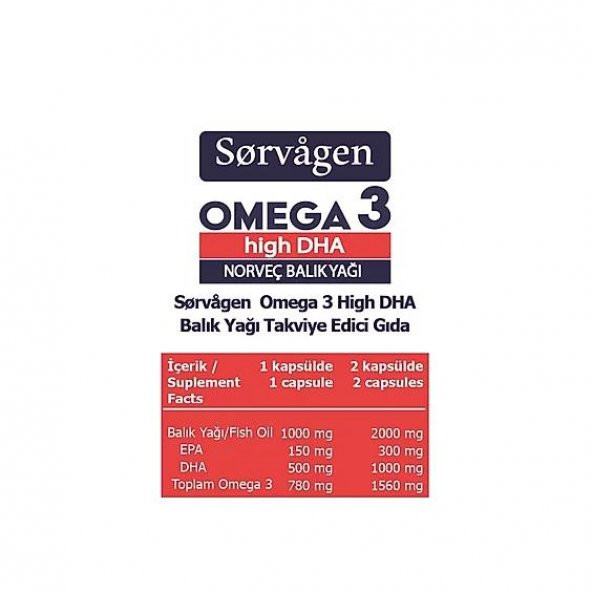 Sorvagen Omega 3 High DHA Norveç Balık Yağı 50 Kapsül - 2