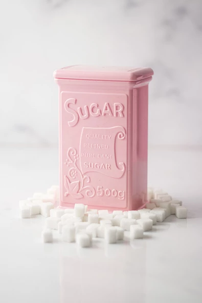 Akrilik Soft Pembe Şeker Kahve Çay Kavanozu 500 Ml (Vakum Kapak ) - 5