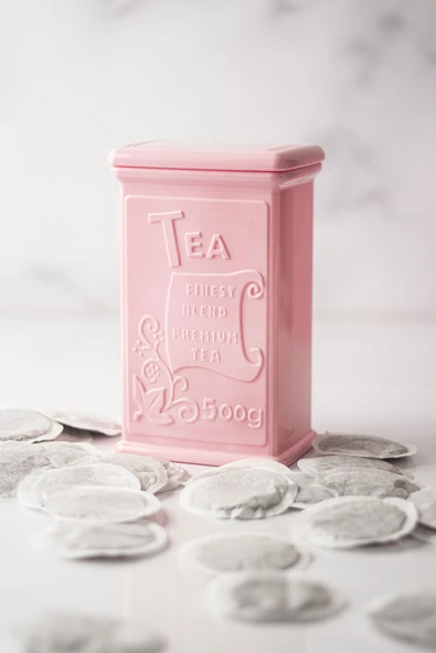 Akrilik Soft Pembe Şeker Kahve Çay Kavanozu 500 Ml (Vakum Kapak ) - 4