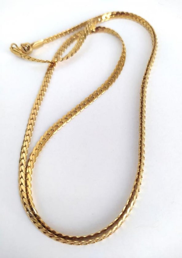 Kolye İtalyan Yassı 3 mm Paslanmaz Çelik 316 Kolye Kadın Erkek Unisex - 3