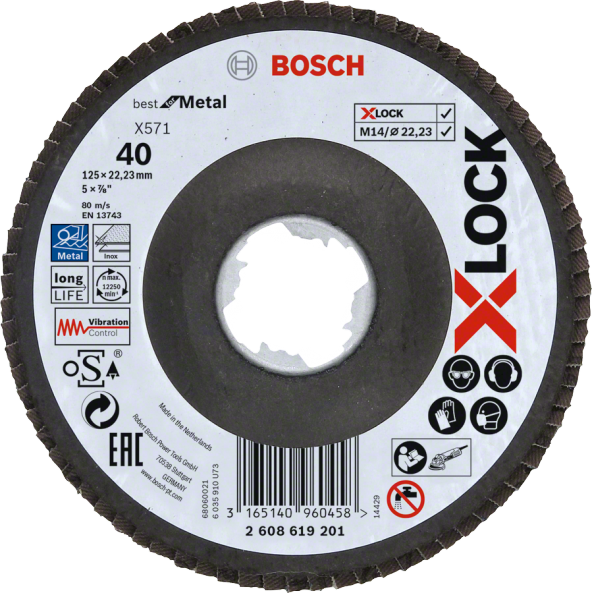 Bosch X-LOCK BFM 125 mm 40 K Flap Disk