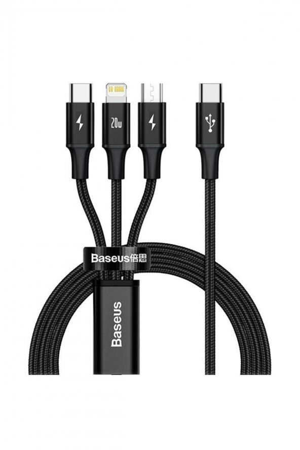 1.5 Metre 20w 3in1 Type C, Iphone Lightning Ve Micro Ultra Hızlı Şarj Ve Data Kablosu