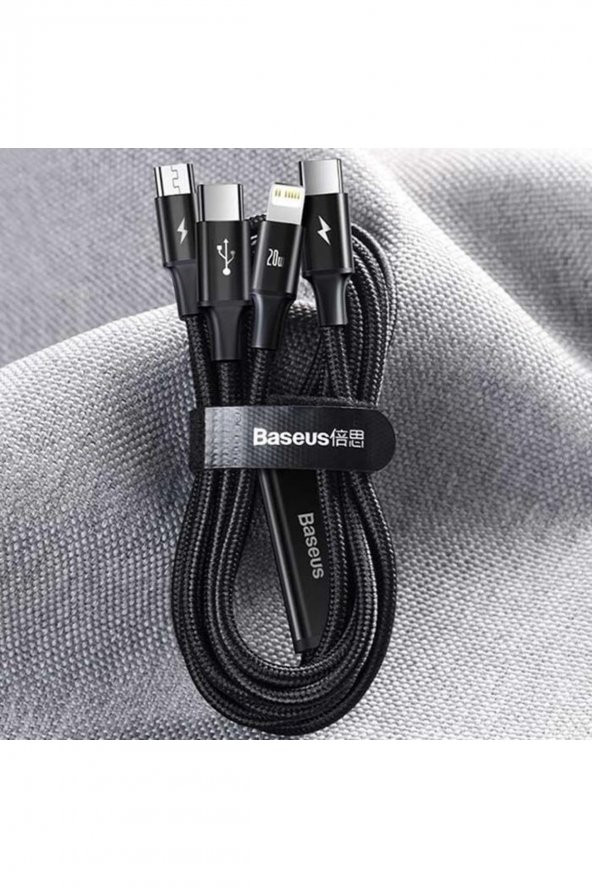 1.5 Metre 20w 3in1 Type C, Iphone Lightning Ve Micro Ultra Hızlı Şarj Ve Data Kablosu - 5