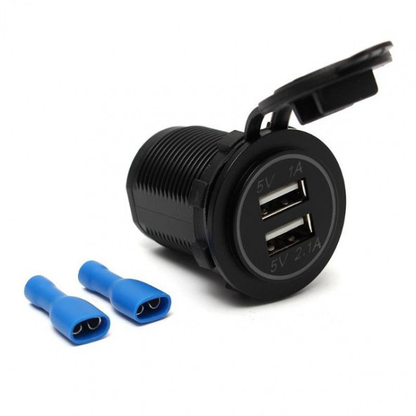 AraçKaravanTekneKamyon Çift Port Usb Şarj 10 ADET Kırmızı ışık - 3