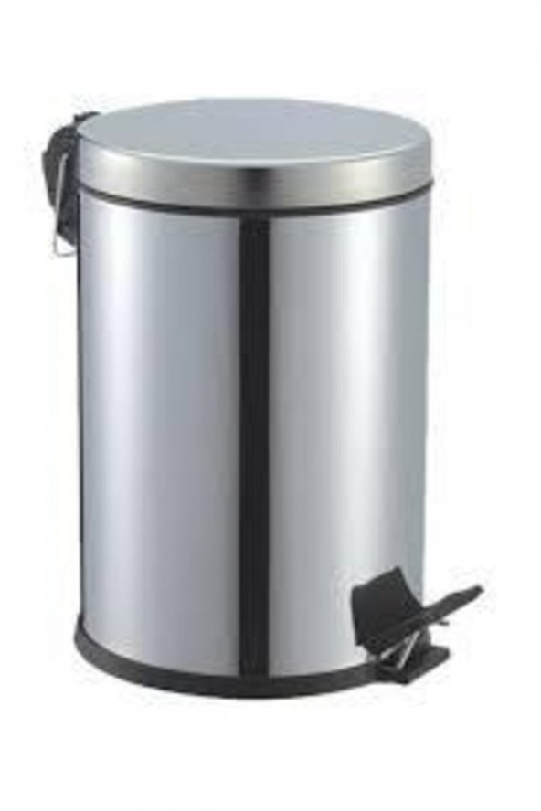 Maxıflow / Paslanmaz Krom Gövde Pedallı Çöp Kovası 12 Lt - 2