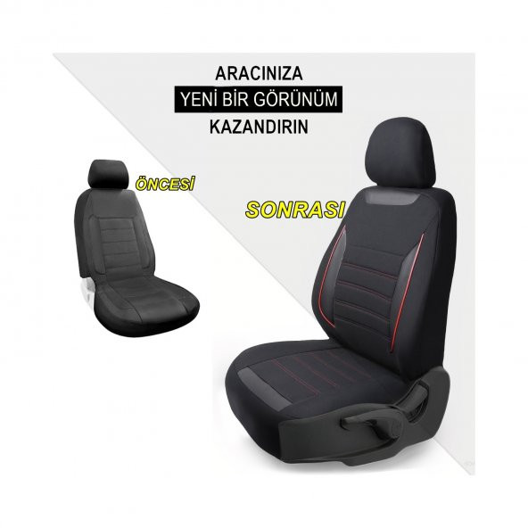 Z&C MAXTECH Toyota Hilux Deri Detaylı Özel Tasarım Oto Koltuk Kılıfı Seti SMART K - 4