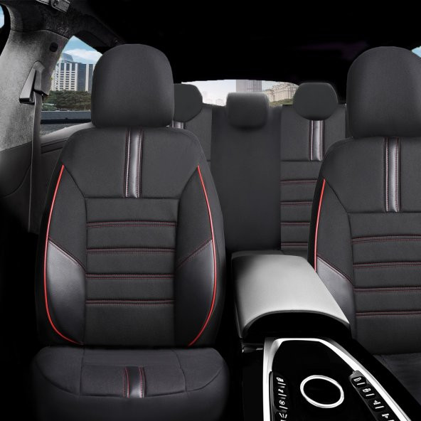 Z&C MAXTECH Citroen C-Elysee Deri Detaylı Özel Tasarım Oto Koltuk Kılıfı Seti Star