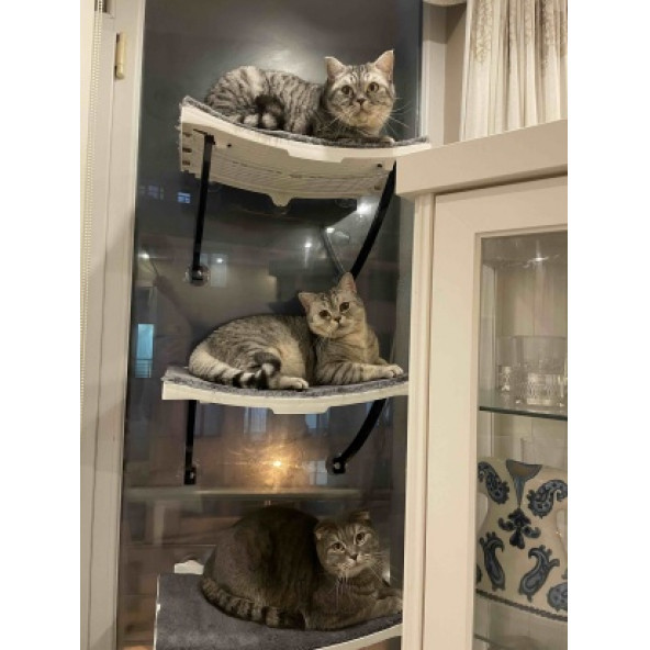 Vantuzlu Pencereye Monte Edilebilen Yumuşak Tüylü Portatif Kedi Yatağı -cama Asılan Kedi Yatağı BRL-4262