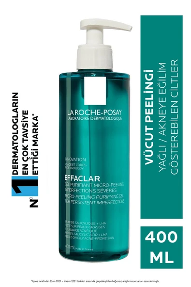 LA ROCHE POSAY Effaclar Mikro-peeling Arındırıcı Jel 400 ml- Akneye Eğilim Gösteren Ciltler 3337875708289