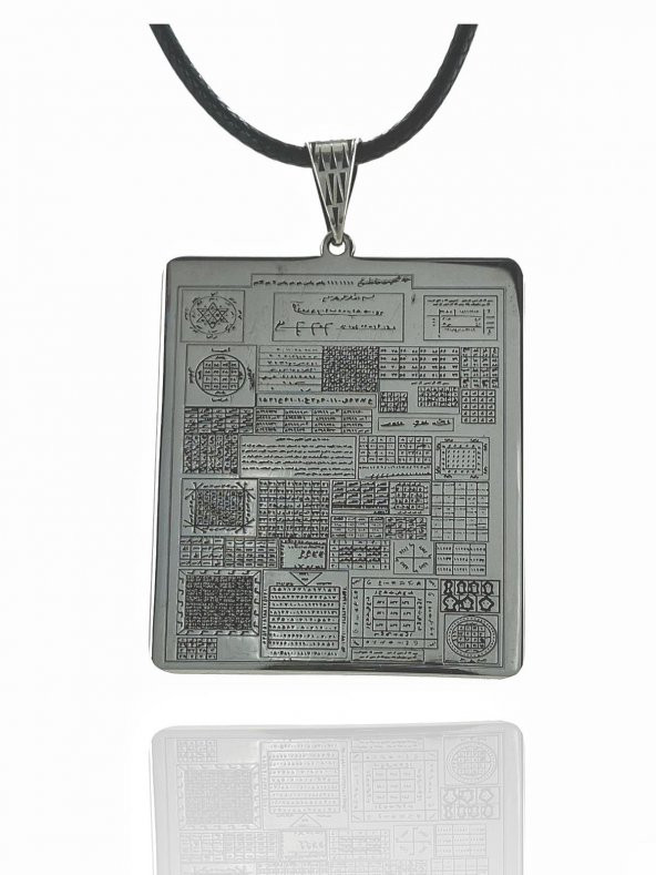 Batılname Sihir Cin Şeytan Vefkli Karachukha Dua Tılsım 925 Gümüş Kolye - Resim 2