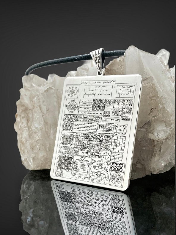 Batılname Sihir Cin Şeytan Vefkli Karachukha Dua Tılsım 925 Gümüş Kolye - Resim 3