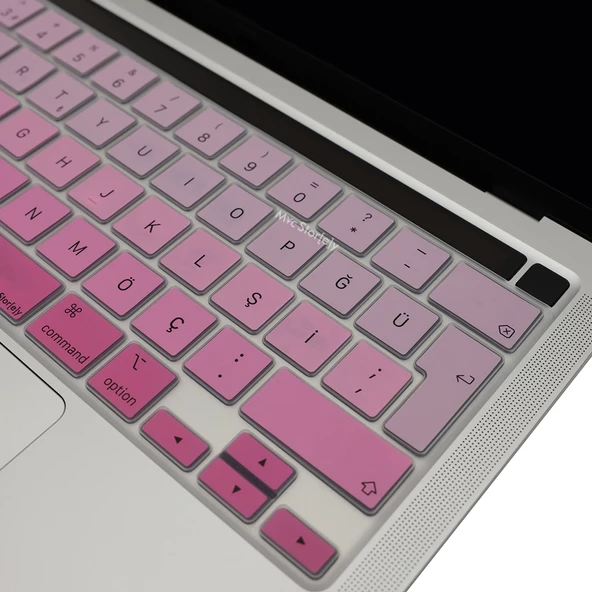 Macbook Pro Klavye Kılıfı 13 inç M1-M2, (Türkçe Q) A2338 A2289 A2251 A2141 Uyumlu Gradient - 4