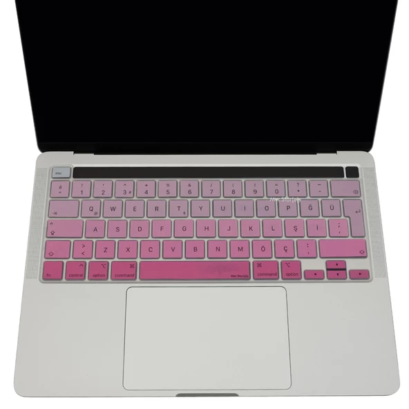 Macbook Pro Klavye Kılıfı 13 inç M1-M2, (Türkçe Q) A2338 A2289 A2251 A2141 Uyumlu Gradient - 3