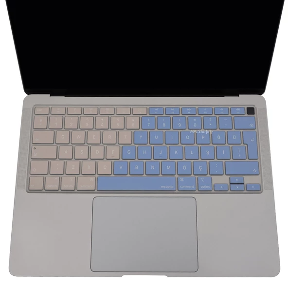 Macbook Air M1 13inç Klavye Koruyucu (Türkçe Q) (TouchID'li Air) A2179 A2337 ile Uyumlu R.Powder - 3