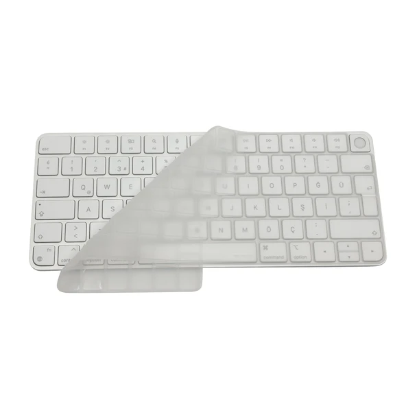 Apple Magic Keyboard 3 A2449 A2450 A2450 A3118 A3203 US Layout Klavye Koruyucu – Touch ID Uyumlu Silikon - Resim 2