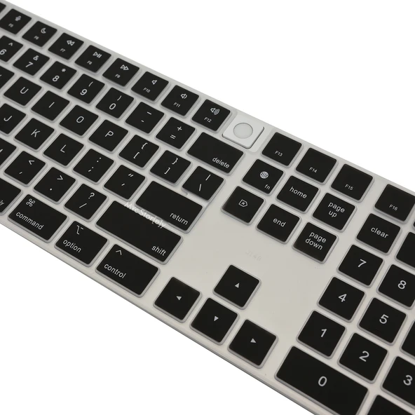 Magic Keyboard A2520 Klavye Koruyucu US Düzenli Touch ID Sayısal Tuş Takımı Uyumlu Silikon - 4