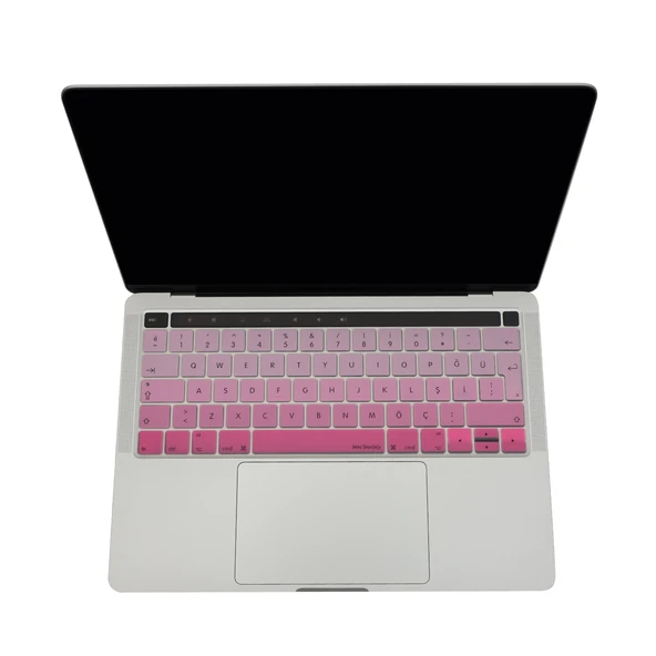 MacBook Pro Klavye Koruyucu Türkçe Q Silikon İnce Yıkanabilir Touch Bar 13 ve 15 inç - Resim 3