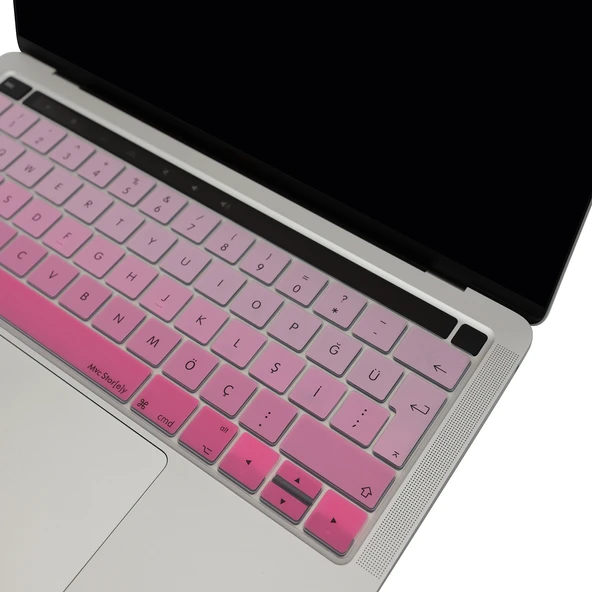 MacBook Pro Klavye Koruyucu Türkçe Q Silikon İnce Yıkanabilir Touch Bar 13 ve 15 inç - Resim 2