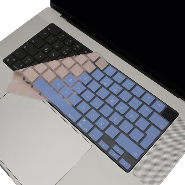 MacBook Klavye Koruyucu Türkçe Q Silikon İnce Hafif Yıkanabilir Air 13,6-15,3 inç Pro 14,2-16,2 inç M1-M2-M3-M4-M5 Uyumlu ürün görseli 1