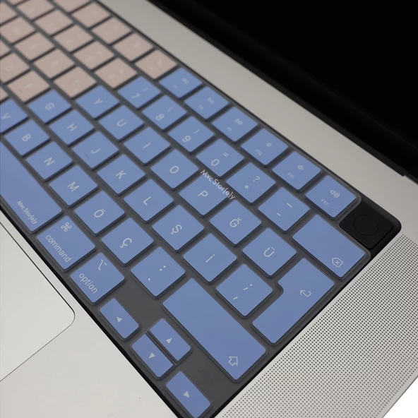 Macbook Air Pro M1-M2-M3, Klavye Kılıfı (Türkçe Q) R.Powder A2681 A3113, A2941 A3114, A2442 A2779 A2992 A2918, A2485 A2780 A2991 ile Uyumlu - 4
