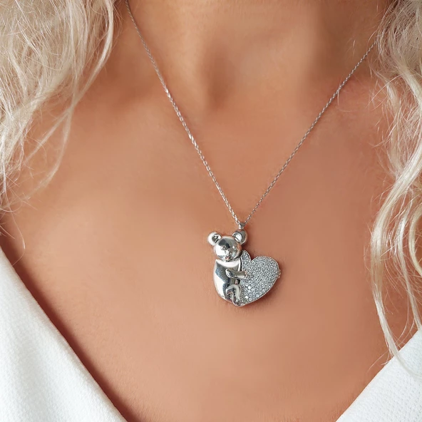 Vaoov 925 Ayar Gümüş İsimli Koala Kolye ürün görseli