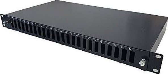 AGER 1U 19İNCH 24 PORT SCD FİBER OPTİK RACK TİPİ HAREKETLİ (SİYAH)