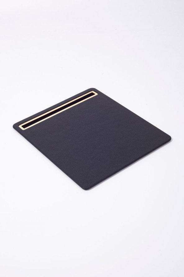 Deri Mousepad Siyah Gold Detaylı - 2