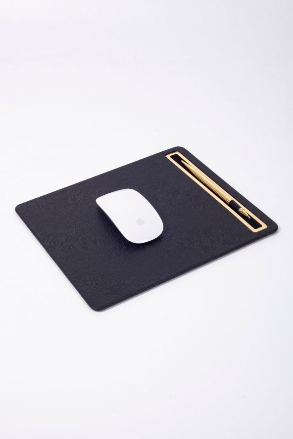 Deri Mousepad Siyah Gold Detaylı - 4