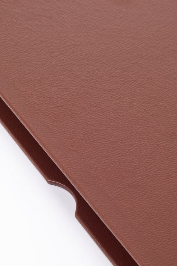 Deri Kapaklı Masa Sümeni Taba Gold Detaylı 50x35cm - 3